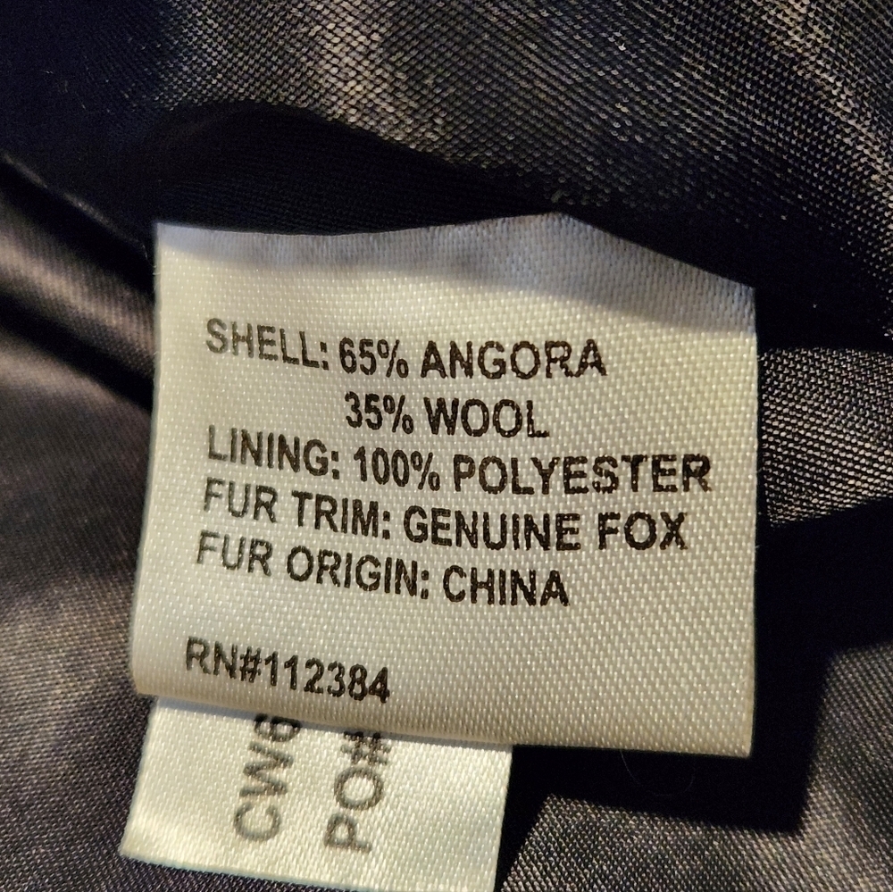 Rare VINTAGE Calvin Klein Luxury Maxi Coat 65% Angora & Wool Genuine Blue Fox, M - Picture 9 of 14